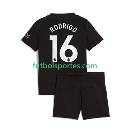 Camiseta Manchester City Rodrigo Hernandez 16 Niño Segunda Equipación 2025/2026